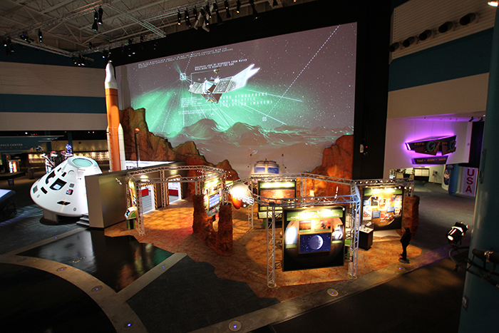 Mission Mars is an unforgettable sensory experience with a five-story, stunning 4K technology video wall creating a virtual Mars landscape with rovers exploring the planet, a future rocket launching from Earth and heading for Mars and future astronauts landing.