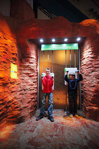 Try on a space backpack and feel how Mars gravity differs from gravity on Earth in Space Center Houston’s new exhibit Mission Mars. It’s an immersive experience about the red planet and the wealth of potential scientific discoveries to uncover on Mars.