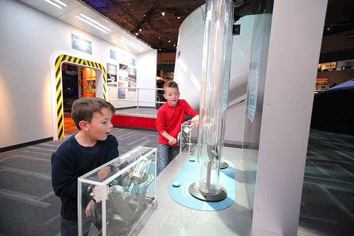 Join a partner to test the strength of a rocket engine and learn about the thrust needed to launch a rocket into low Earth orbit versus deep space at Space Center Houston’s interactive Mission Mars exhibit. Visitors can peer inside an Orion spacecraft research model, stand close to a giant model rocket and walk on a virtual Mars environment.