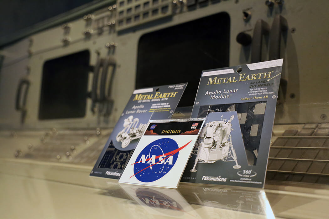 Sticker and models on console