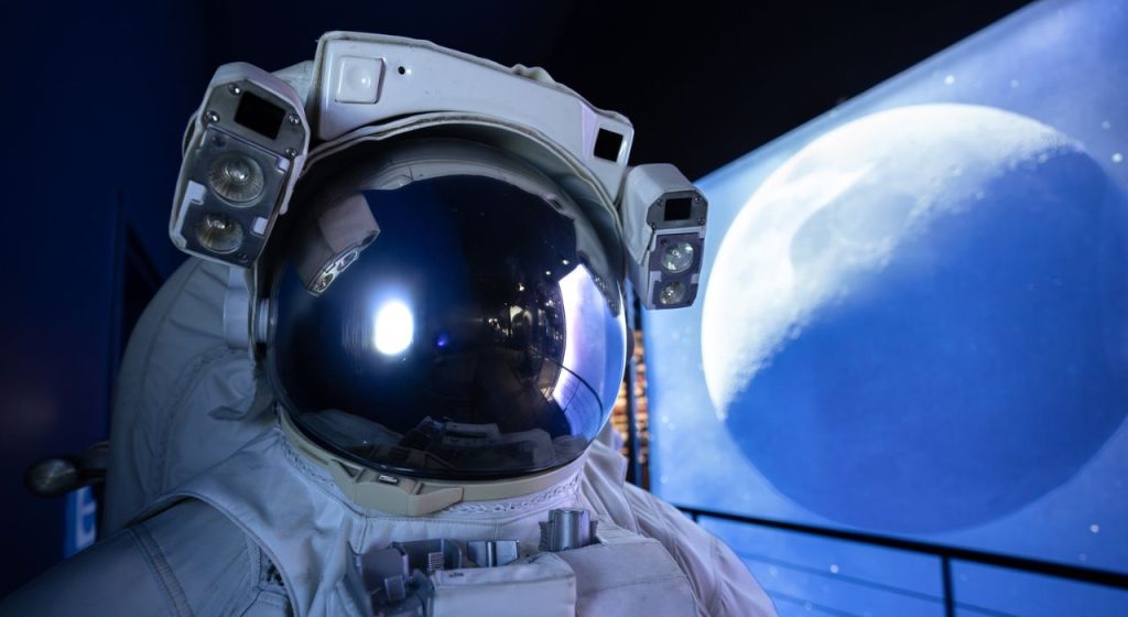 Astronaut suit and Moon exhibit, accessible year-round with membership benefits.